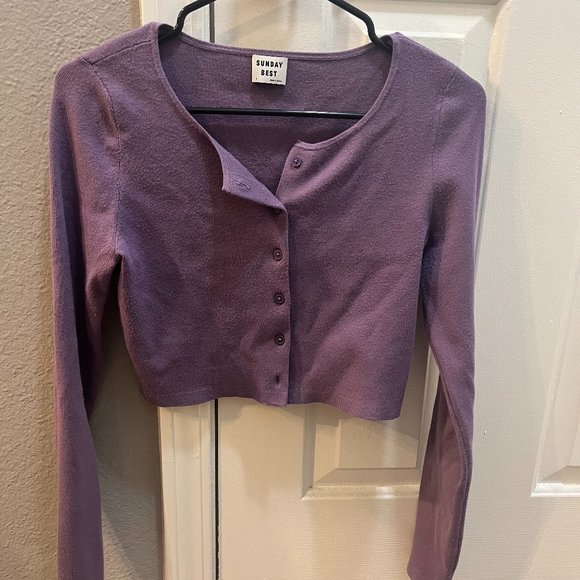Aritzia | Tops | Aritzia Sunday Best Izzy Cardigan Purple | Poshmark